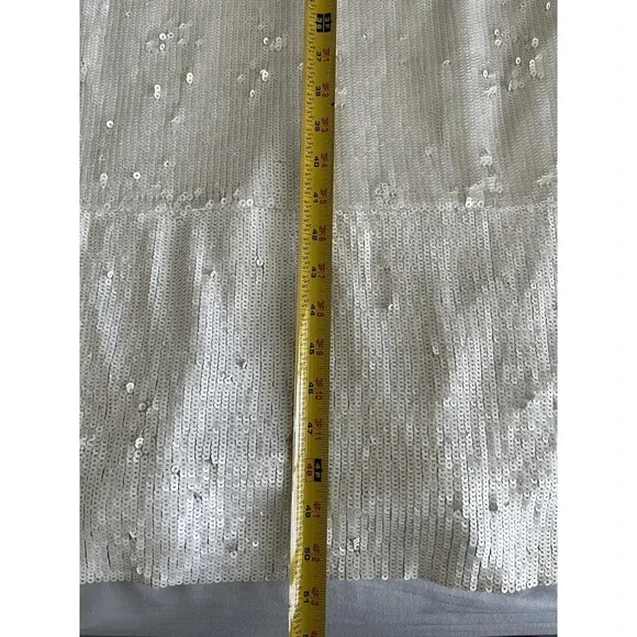 NEW Alice + Olivia Valli Cut Out Cami Maxi Dress White Sequins Size 6 Wedding - Picture 12 of 12